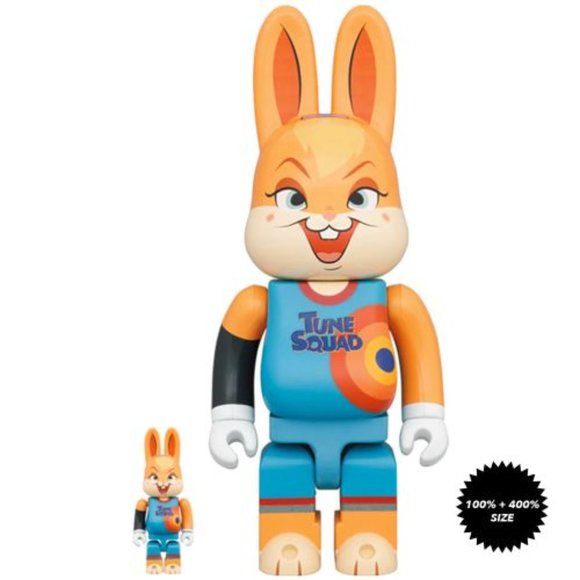 Space Jam A New Legacy Lola Bunny 100% + 400% Rabbrick Set by Medicom Toy - Picture 1 of 4